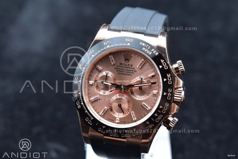 Rubber 116515 Edition Daytona Strap 1:1 RG on Oysterflex BTF Dial Best SA4130 0307